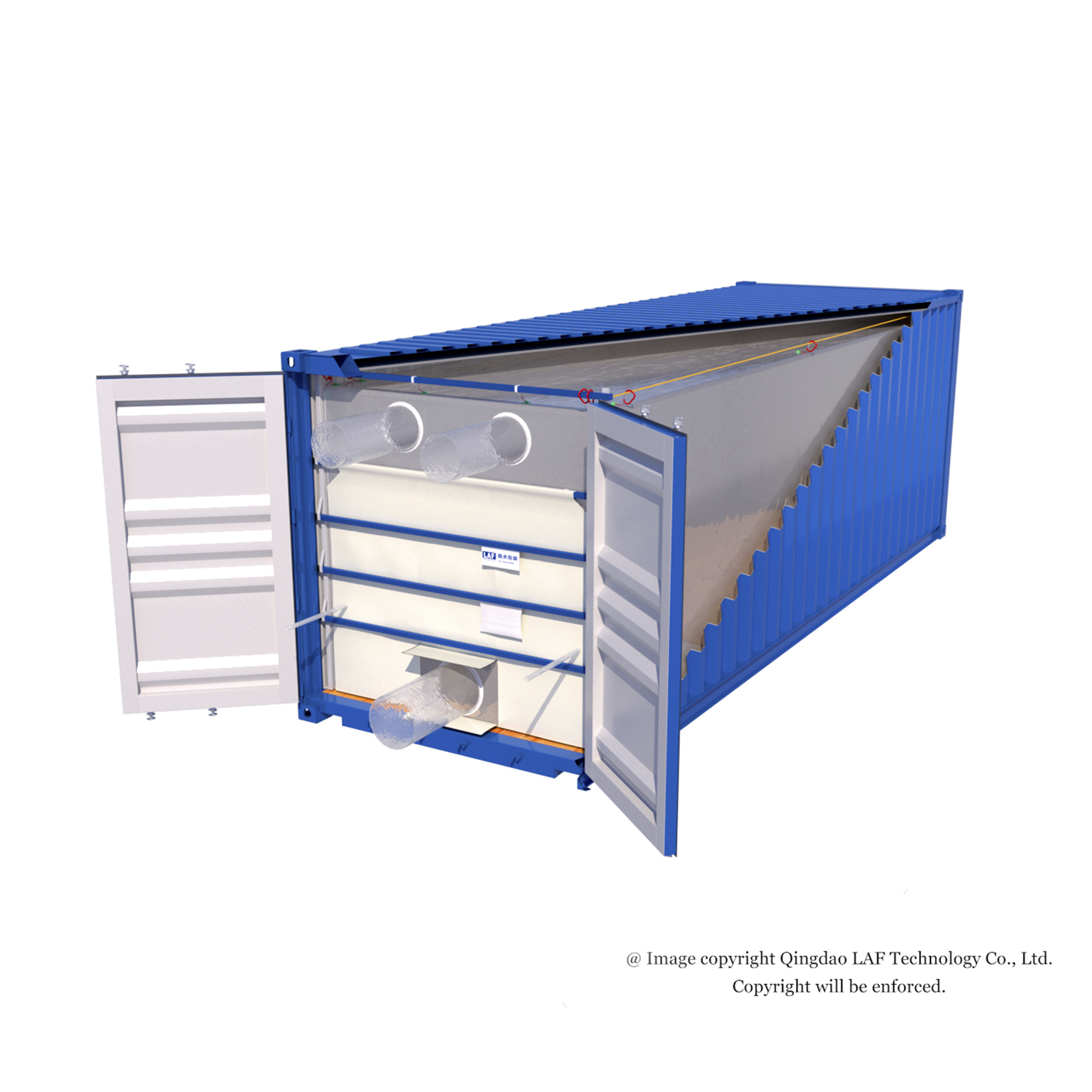 Revestimiento de contenedor de aluminio personalizado para transporte de pellets de PET